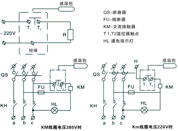 BJW防爆温度控制器电气原理图